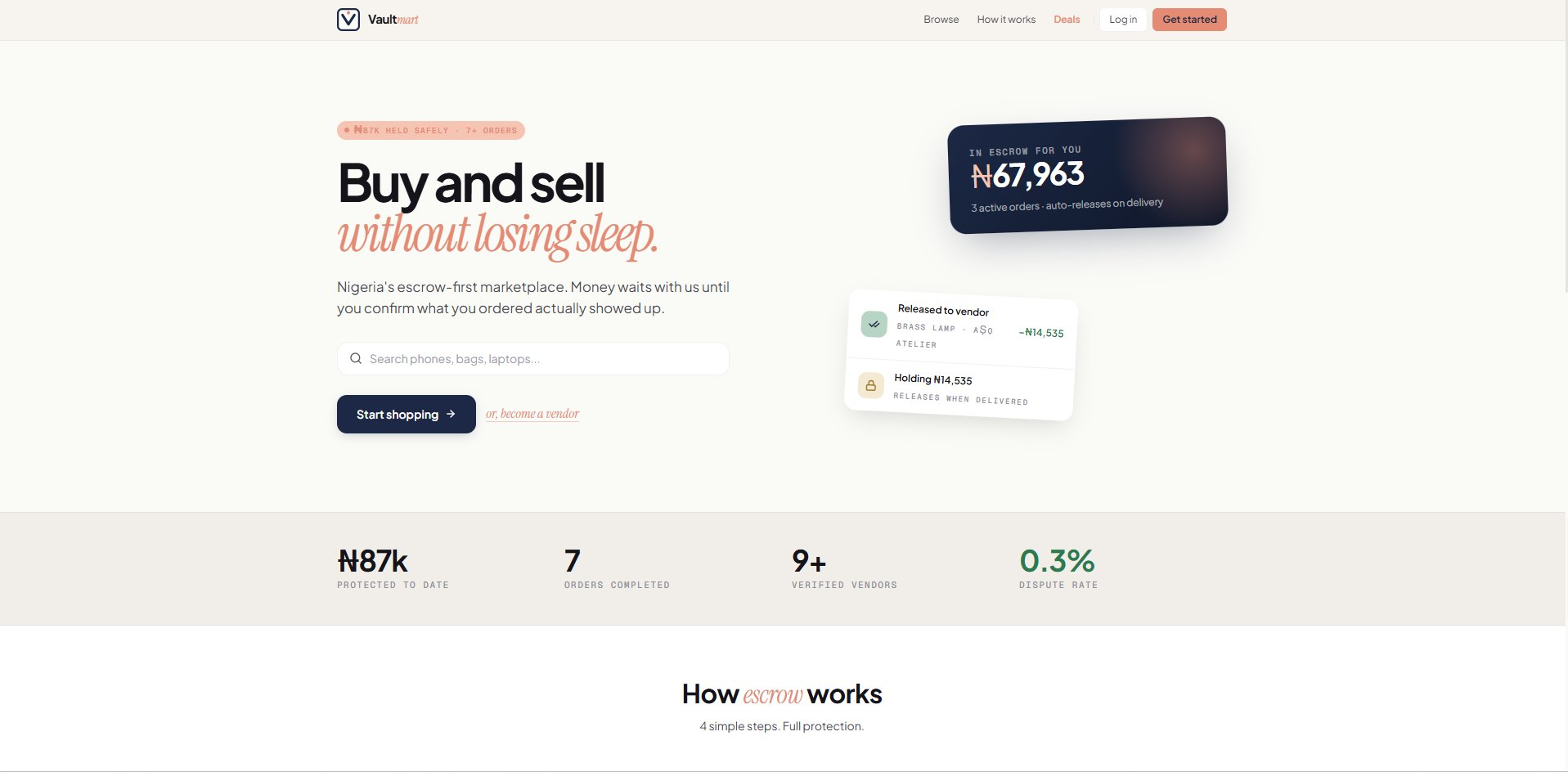 VaultMart desktop preview